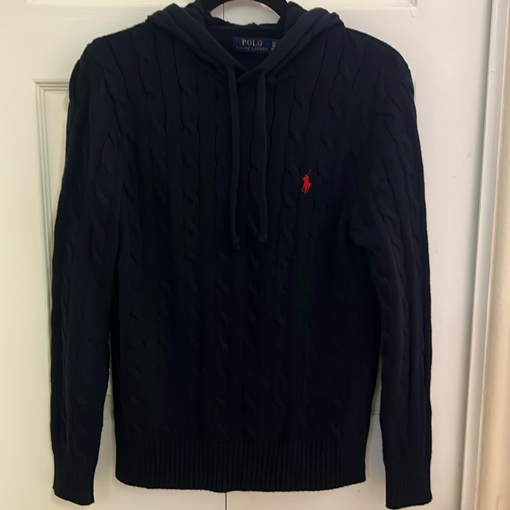 Ralph Lauren cable-knit cotton hooded sweater